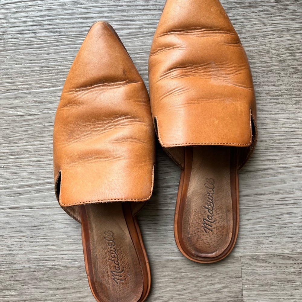 Madewell Women's Tan Leather Mules